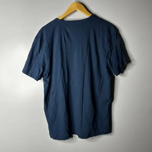 Everlane Men's Cotton Slub Henley Tee Shirt XL Blue‎ Short Sleeve Casual - Picture 5 of 8
